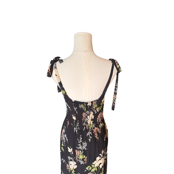 Reformation - Isabella Bessie Midi Dress Black Floral Sz 4 - Picture 7 of 10
